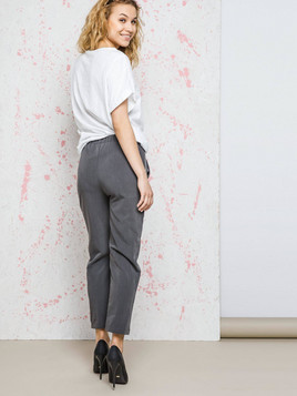 Spodnie carrot Euphory z lampasami antracyt