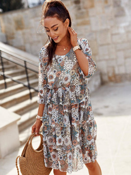 Sukienka khaki Yups cwd0459.R93