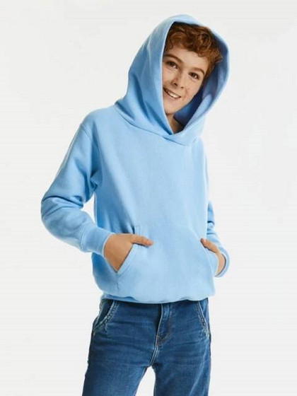 Błękitna bluza dziecięca z kapturem Hooded Sweatshirt Russell