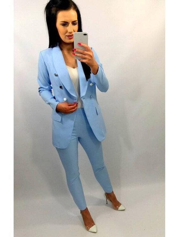 Niebieskie eleganckie spodnie materiałowe LIVIEN