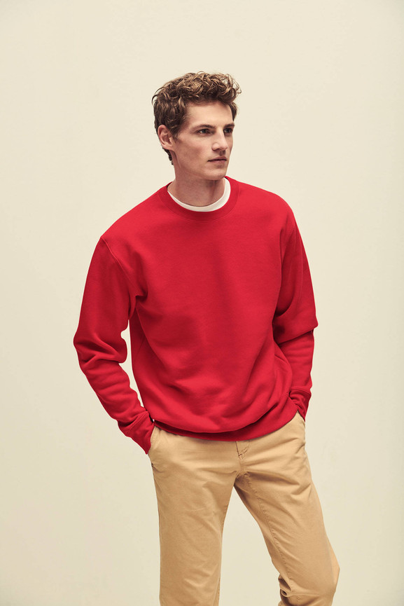 Czerwona bluza męska Set-in Sweat Fruit of the Loom