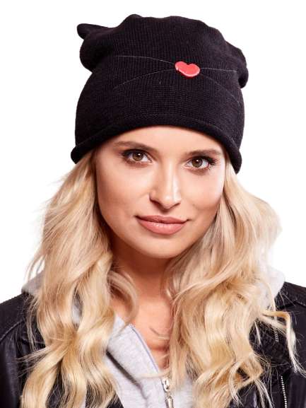 Czapka kociak czarna