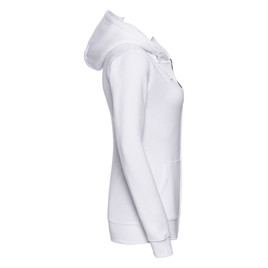 Biała bluza damska z kapturem i zamkiem Authentic Russell 