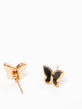 Kolczyki z emaliowanym motylem czarne