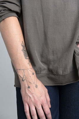 Khaki damska bluzka z domieszką lnu