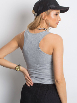 Bluzka basic bokserka melange jasnoszara