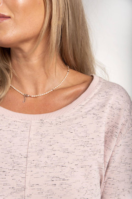 Pudrowy róż nakrapiana bluzka mi...mi