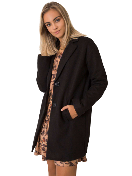 Płaszcz czarny Yups cwd0450.R21