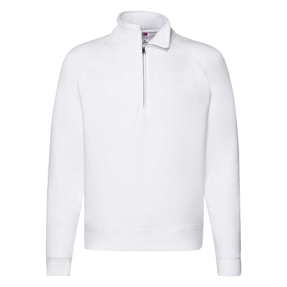 Biała bluza męska Zip Neck Sweat Fruit of the Loom