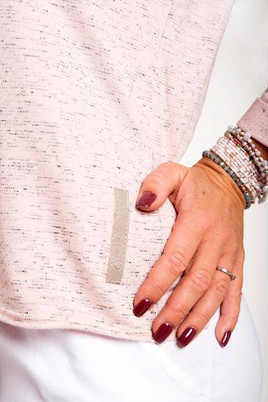 Pudrowy róż nakrapiana bluzka mi...mi