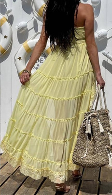 Sukienka żółta By o la la wxp0804.R06