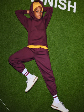 Burgundowa bluza dziecięca z kapturem Authentic Russell