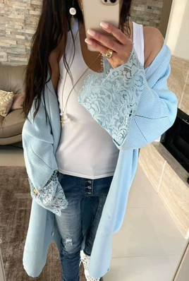 Kardigan niebieski By o la la cxp0720.R34 