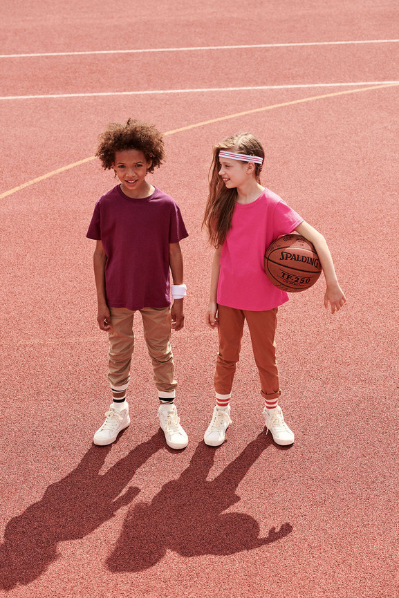 Różowa koszulka dziewczęca Valueweight Fruit of the Loom