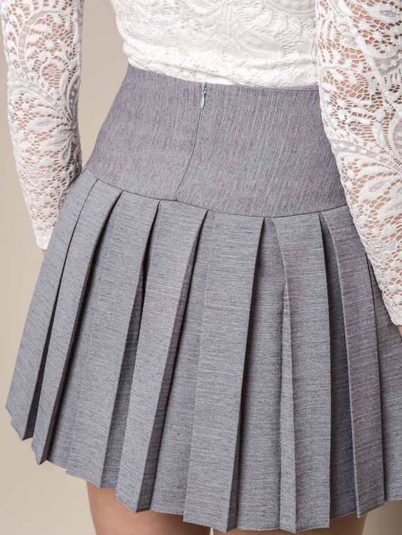 SPÓDNICA MISS CITY MINI Z GUZICZKAMI SZARA