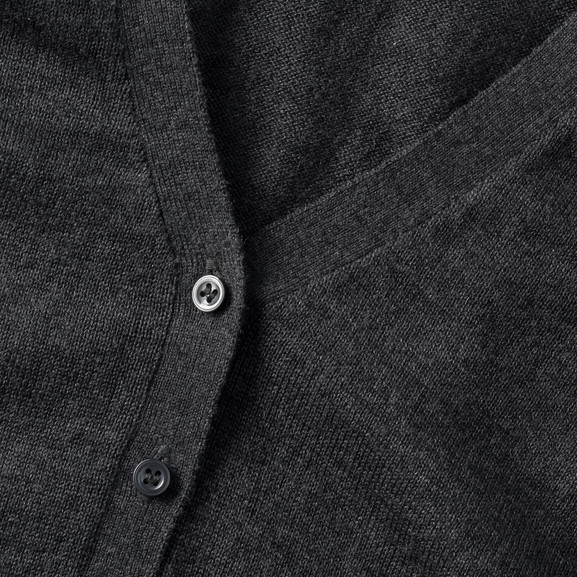 Antracytowy kardigan damski w szpic Russell