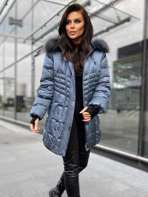 Niebieska kurtka Puchowa z Jenotem Blue Jeans Dankof.dk