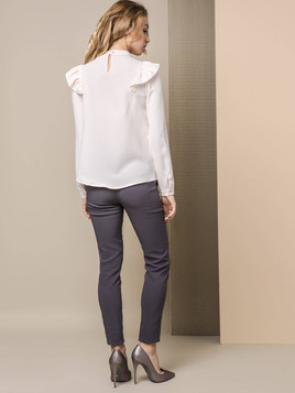 Bluzka Lola z Falbanką z przodu różowa