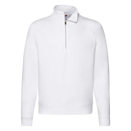 Biała bluza męska Zip Neck Sweat Fruit of the Loom