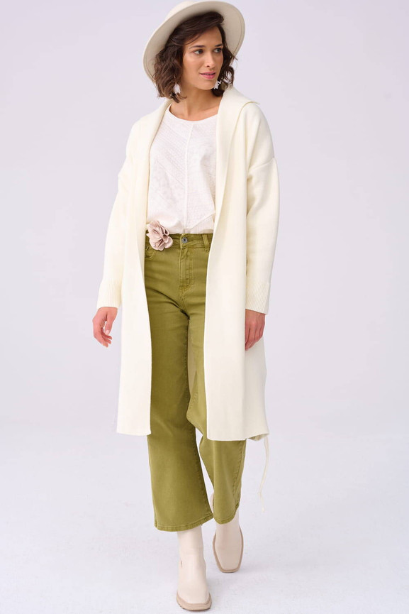 Ekru płaszcz z kieszeniami Blue Shadow