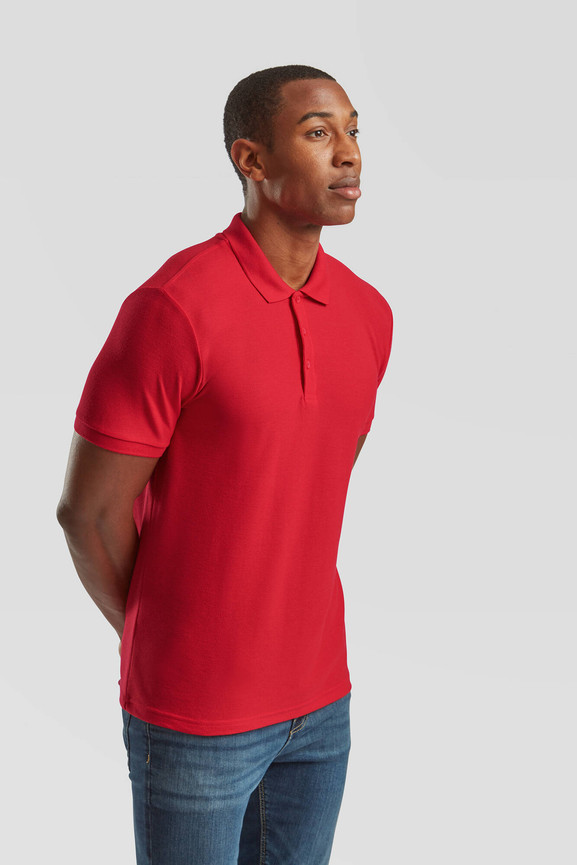 Czerwona koszulka męska polo Tailored Fit Friut of the Loom