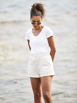 Biała koszulka damska Iconic Vneck Fruit of the Loom