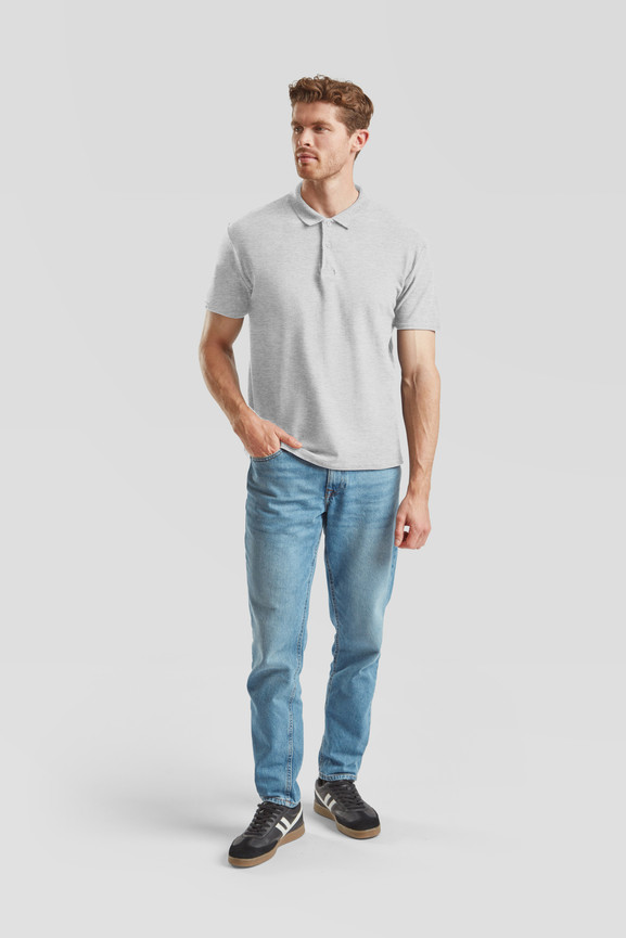 Jasno szara koszulka męska polo Original Polo Friut of the Loom