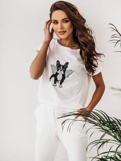 T-Shirt biały Cocomore amgTS290e.R01