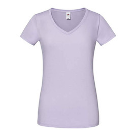 Lawendowa koszulka damska Iconic Vneck Fruit of the Loom