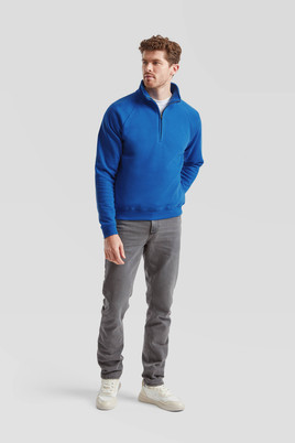 Niebieska bluza męska Zip Neck Sweat Fruit of the Loom