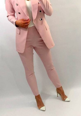 Różowe eleganckie spodnie materiałowe LIVIEN