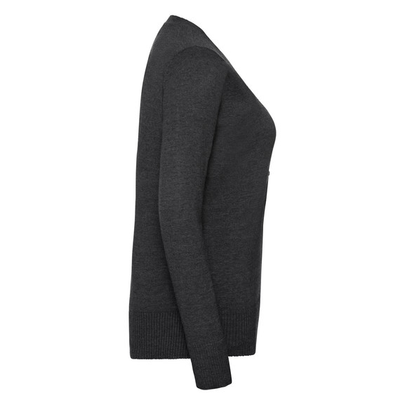 Antracytowy kardigan damski w szpic Russell