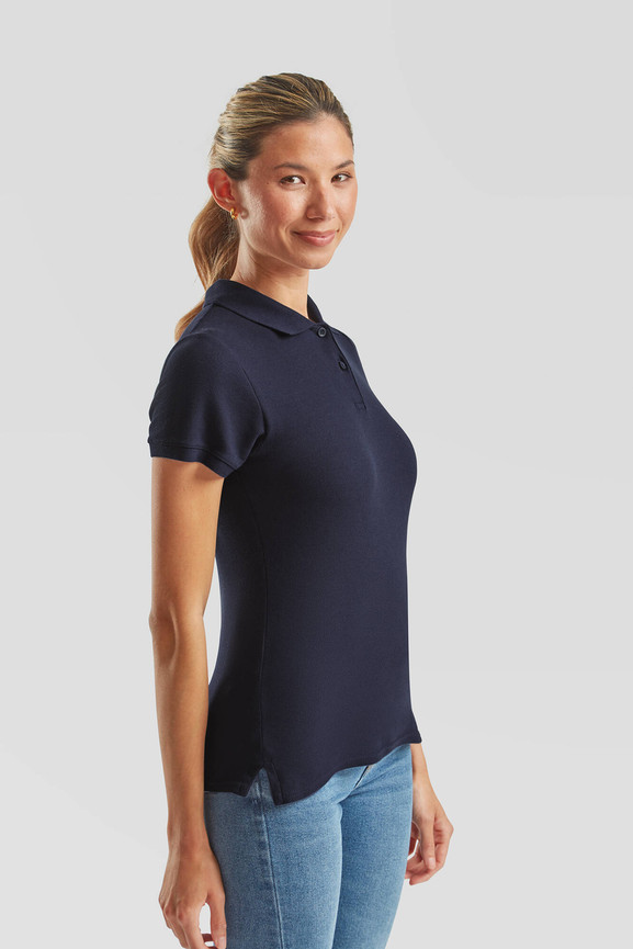 Granatowa koszulka damska Polo Fruit of the Loom