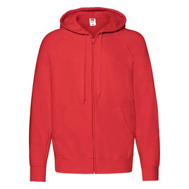 Czerwona bluza męska z kapturem Lightweight Zip Thru Hooded Sweat Fruit of the Loom 