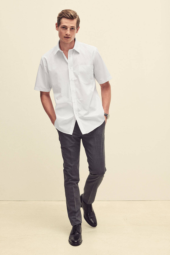 Biała koszula męska Poplin Fruit of the Loom