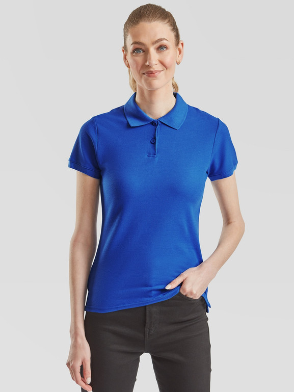 Niebieska koszulka damska Polo Fruit of the Loom 
