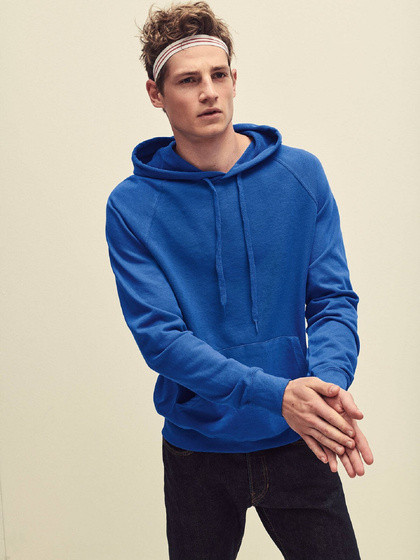 Niebieska bluza męska z kapturem Lightweight Hooded Sweat Fruit of the Loom