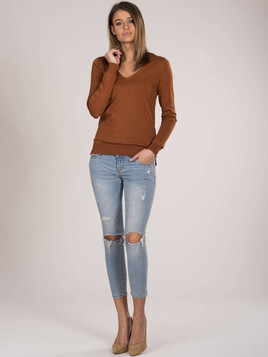 Sweter brązowy Yups cmu0497.R81