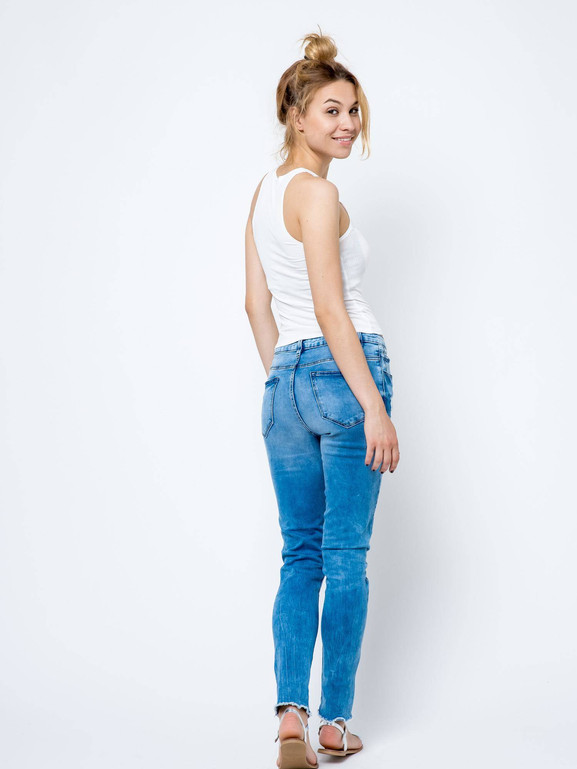 Top prążkowany biały