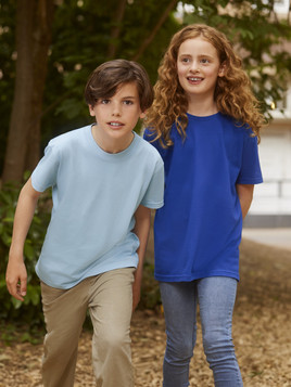 Niebieska koszulka dziecięca Slim Fit Russell  