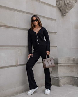 Czarne dzianinowe spodnie Cocomore