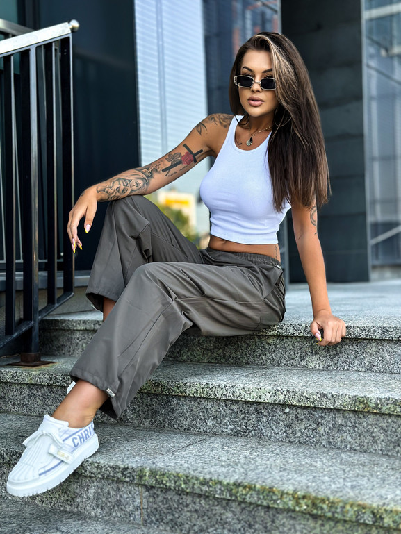 Spodnie khaki Och Bella OB-056.khaki