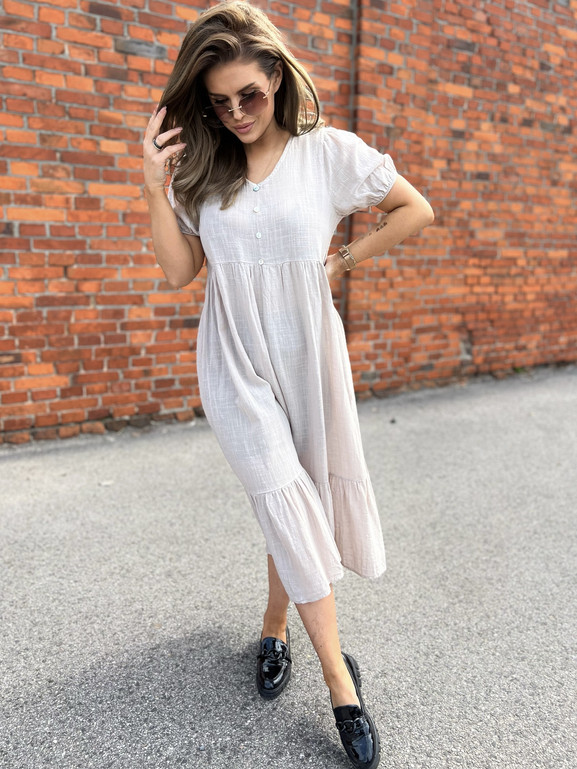 Sukienka beżowa Och Bella BI-25504.beige