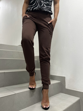 Spodnie brązowe Och Bella BL-1002.brown 