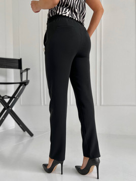 Czarne spodnie zdobione złotymi guzikami Coomore