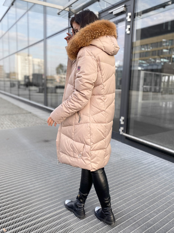 Beżowa kurtka Puchowa z Jenotem Dankoff.dk