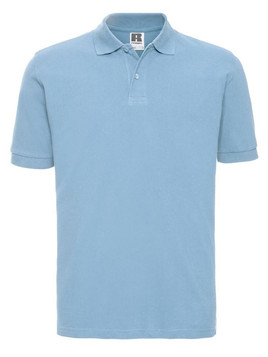 Błękitna koszulka męska polo 100% bawełna Russell
