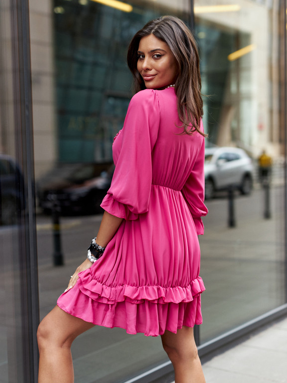 Sukienka różowa Och Bella BI-0761.fuchsia