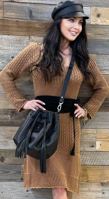 Sukienka brązowa By o la la cxp0597.R41 