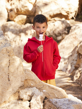 Czerwona bluza dziecięca Classic rozpinana Fruit of the Loom